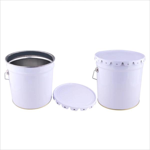 Quality Rust Resistant Round 1 Qt Metal Paint Bucket And Lid HD With Handle Stackable 12cm-43cm for sale