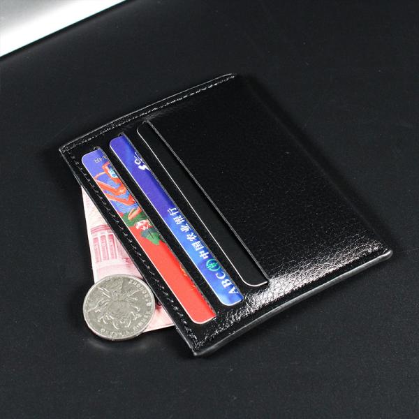 Low MOQ Mix Models Custom Logo Soft Leather Simple Pebbled Leather Credit Card Holder