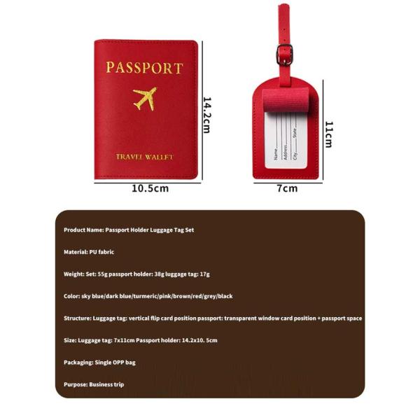 Efficiently Organise Your Travel Documents with PU Passport Cover and Luggage Tag Set