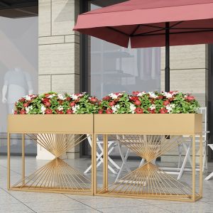 Individuation custom metal planter boxes rectangular flower pot wholesale