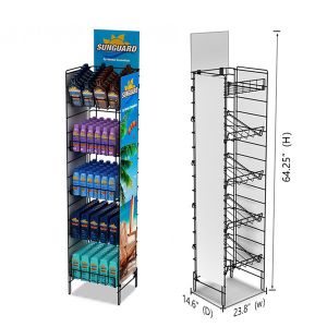 Metal display racks changable poster for soft drinks shampoo free standing wire