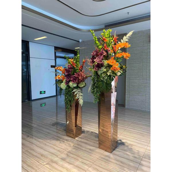 Golden Stainless Steel Outer Frame Planter Plant Bottle For Hotel