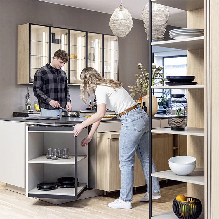 Side Corner 360 Degree Rotating Kitchen Storage Cabinet Turning Swivelling