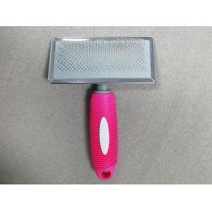 China Plastic Handle Dog Slicker Brush-Ideal For Everyday Brushing & For Sensitive Skin Material Stainless Steel dog brush on sale