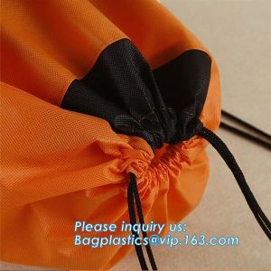 Custom made printed non woven fabric drawstring shoe dust carrier bag with logo