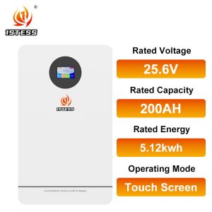 25.6V 200Ah 5.12kwh Wall-Mounted Model Solar Energy Storage Battery system