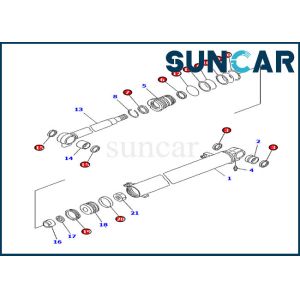 Komatsu Inner Parts 707-98-14760 Boom Seal Kit Models PC20MR-1 PC20MRX-1