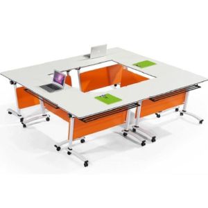 Ebunge Sliding Office Desks Training Table Foldable Conference Tables