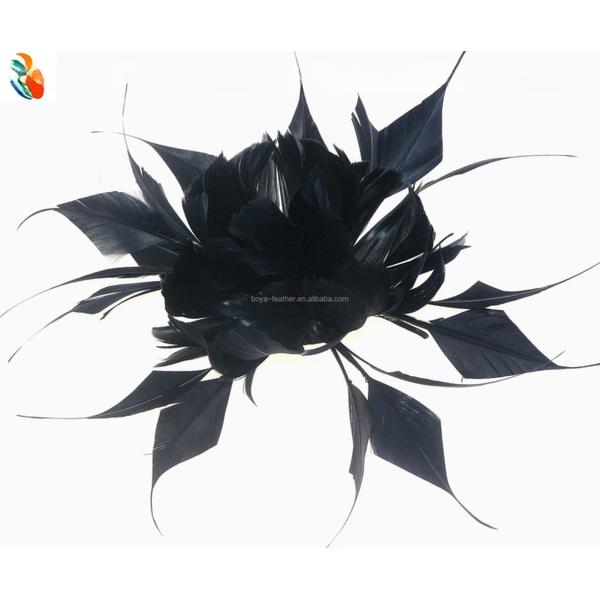 Eye-catching Stripped Goose Feather Headwear Fascinator with Wire Accessory