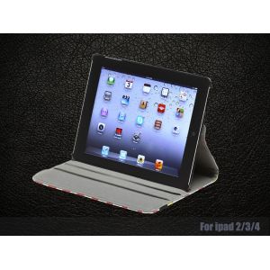 Ipad2/3/4 printing design 360 rotating PU leather case