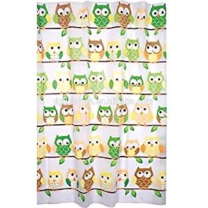 Mildew resistant shower curtain with matching window curtain shower curtain