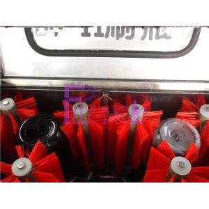 Double Heads Semi Automatic Glass Bottle Cleaning Machine For Beverage Filling