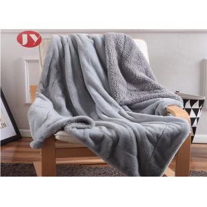 Grey Plush Throw Blanket Fuzzy Soft faux fur Blanket Microfiber with pompom for