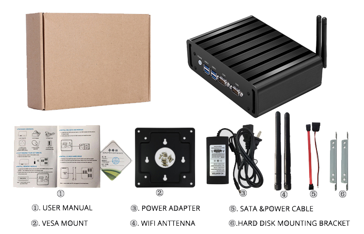 Industrial Mini PC with Intel Core i5-5200U Processor DDR3L RAM and mSATA SSD