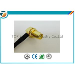 50 Ohms Pigtail RF Coaxial Cable , SMA Male Plug To MMCX Right Angle With RG174