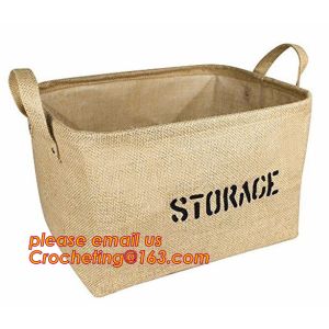 Custom-built hot sale jute clothes store receive cube storage basket, jute dirty