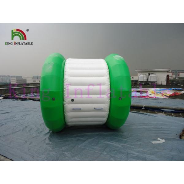 Green / White PVC Tarpaulin Inflatable Water ball Rolling Toy For Water Park