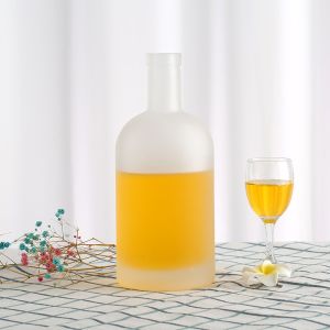 Round Empty Vodka Beverage Juice Glass Bottle with Cork 125ml 250ml 500ml