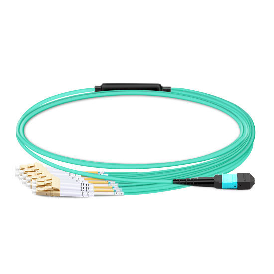1m (3ft) MTP Female to 6 LC UPC Duplex OM3 50/125 Multimode Fiber Breakout Cable