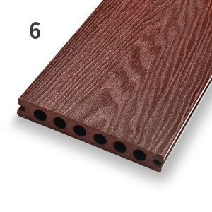 Sturdy WPC 3D Composite Decking Lightweight Hollow Profile With Squared Holes