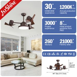 44 Inch AC Motor Modern Dimmable LED Ceiling Fan ABS Plastic Blades