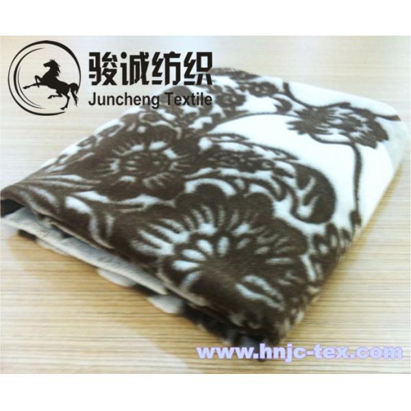 Flower pattern printed short plush warm blanket fabric and hometextile fabric to