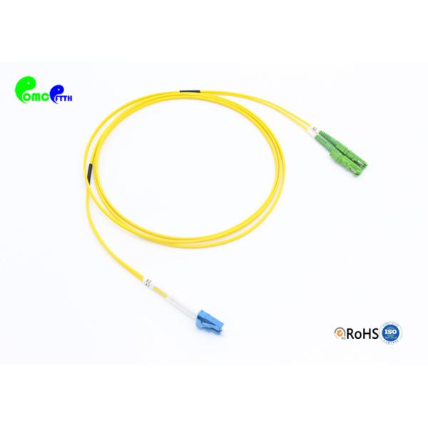 IEC grade B Optical Patch Cord E2000 APC - LC UPC OS2 G657A1 9 / 125μm 2.0mm DX