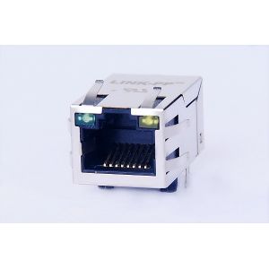 Wholesale 1X1 Tab Up Magnetic RJ45 Jack 10/100BaseT PoE With G/GY LEDs 0826-1L1T-57 from china suppliers