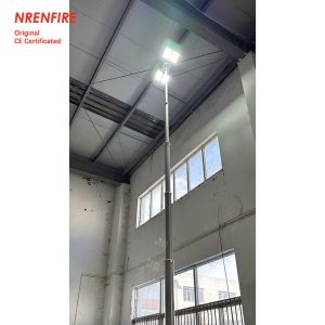 vertical mounted 7.5m pneumatic telescoping mast light tower for fire tender