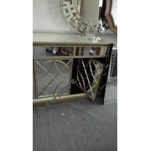 Champagne Gold Mirrored Sideboard Table , 85cm Height Mirrored Dining Room