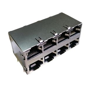Wholesale DA4T103A3 / DA4T103A4 Stacked Rj45 2x4 Integrated Gigabit Ethernet Modular Jack from china suppliers