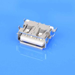 Alinta USB 2.0 Offset Type PCB Mount DIP USB Connector 1.9H Stainless Steel