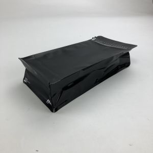 Custom Printed Matt Black Aluminum Foil 250g 1kg 12oz With Flat Bottom Coffee