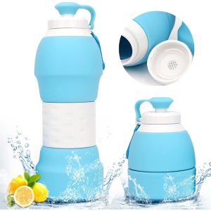 Customized Silicone Collapsible Water Bottles 580ml Easy To Clean