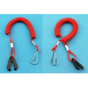 Popular Factory Direct Red Elastic Coil-style Jet Ski Safety Spring Leash w/J-hook&Stop Switch Tool