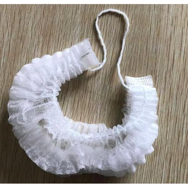 Machine Made Custom Beard Nets Personal Logo Printing With Elasticated Clip