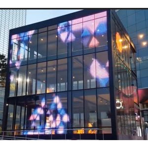 P3.91mm SMD1921 Transparent Led Display Panel Glass Curtain Wall 500*1000mm