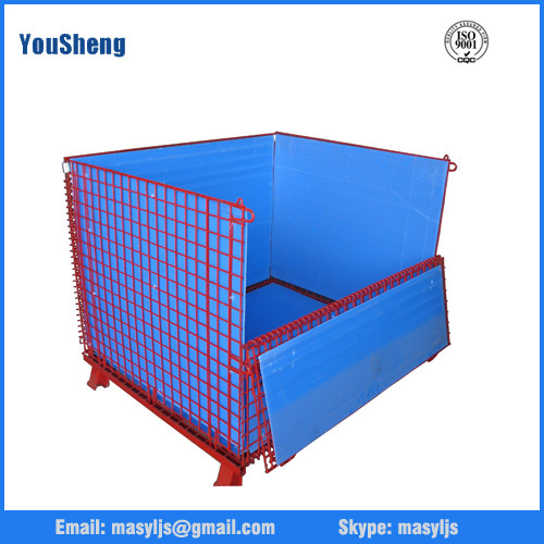 Quality powder coated stackable wire mesh storage container for sale