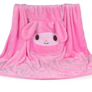 Premium Soft Foldable Blanket Pillow Polyester Flano Fleece Travel Blanket