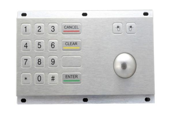 Quality 18 Short Profile Key Mechanical Numeric Keypad , Metal Numeric Keypad With Track Ball for sale