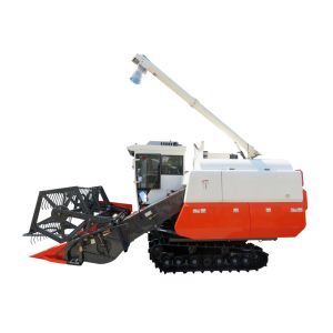Full Feeding Grain Combine Harvester with Rubber Track