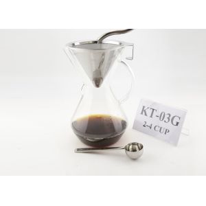 Hot Selling Stainless Steel Custom 4 Cup Reusable Coffee Filter Pour Over Coffee
