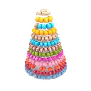 New macaron tower pyramid 13 tier plastic macaron tower display stand in lower