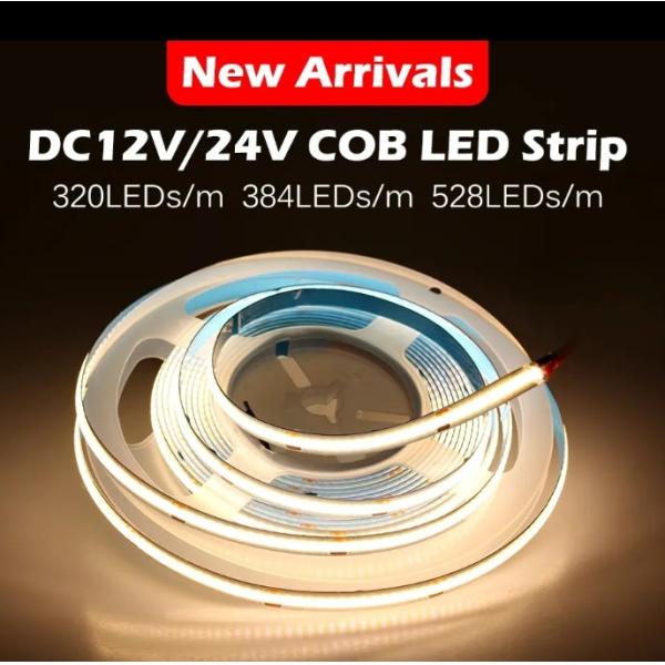 Quality COB Strip Light Car Led Strip Light 320led 384led 480led 528led 768leds RGB COB Led Strip Light For Aluminum Profile for sale