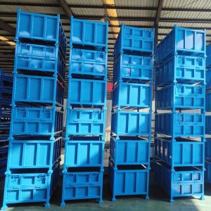 Robust Construction Grid Material Metal Pallet Crate Folding Mesh Container