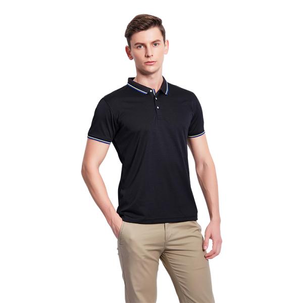 Flyita Short-Sleeved Casual Man Slim Solid Color Polo T Shirt