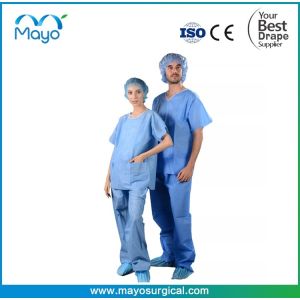 China 30gsm 40gsm SMMS Surgical Scrub Suit Operation Theatre Scrub Suits on sale