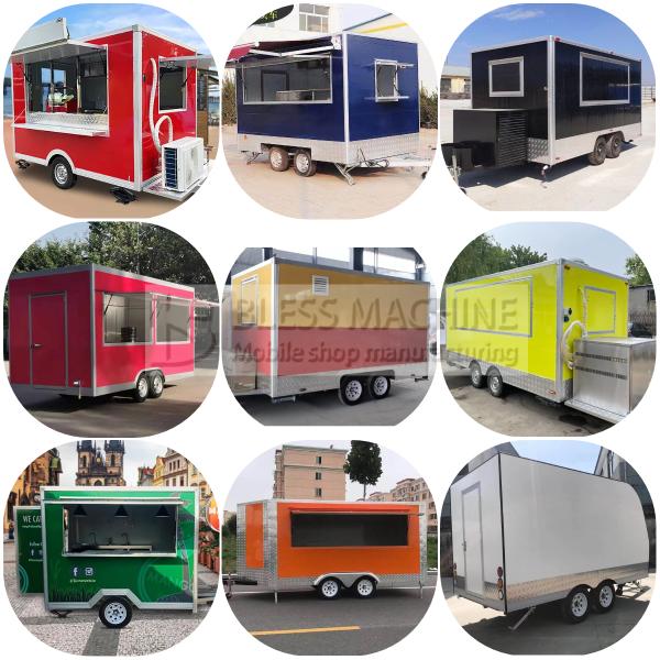 500*180*250cm Multifunctional Mobile Square Style Tow Trailer for Snacks and Ice Cream