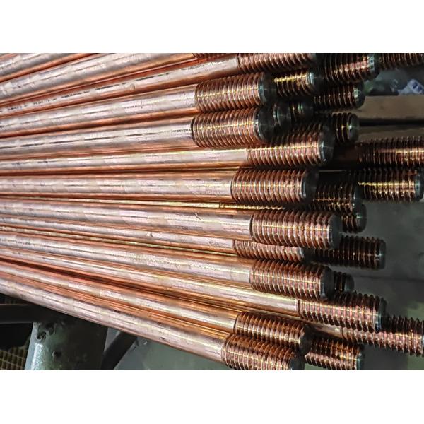 Quality Yield Strength 800N/mm2 Copper Clad Threaded Earth Rods with Pointed Head Type for sale