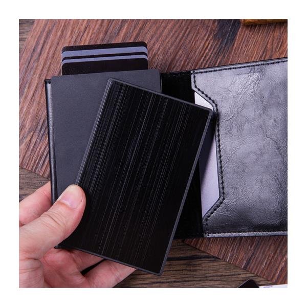 PU Custom Rfid Blocking Leather Metal Credit Card Holder Protective Carbon Fiber Wallet